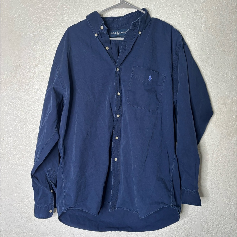 Vintage Ralph Lauren Men's Blue Shirt size L